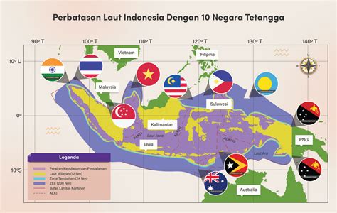 wilayah laut indonesia berbatasan dengan 10 negara  Dua pertiga dari wilayah Indonesia adalah laut,
